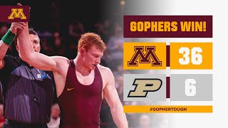 Highlights: #11 Minnesota Wrestling Dominates Purdue for 5th Straight Win