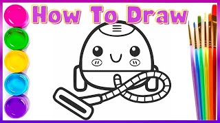 How to draw a vacuum cleaner for children