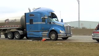 Driver dead after loose tires hit truck cab on I-280 Tuesday