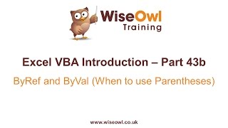 Excel VBA Introduction Part 43.2 - ByRef and ByVal (When to use Parentheses)