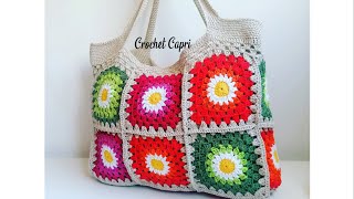 BOLSO CROCHET  GRANNY🌴👜 #bolsocrochet #crochetbag #tendencias #diy #handmade #crochettop