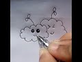 how to draw little cute clouds 😍☁️❤️ viral youtubeshorts love cloud drawing cute