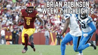 Brian Robinson Jr. Week 7 Highlights🔥| Commanders vs Panthers