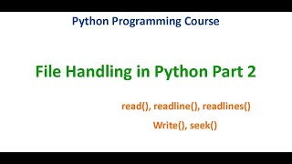 File Handling Part 2 | Python Tutorial