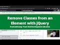 Remove Classes from an Element with jQuery (jQuery) freeCodeCamp Tutorial