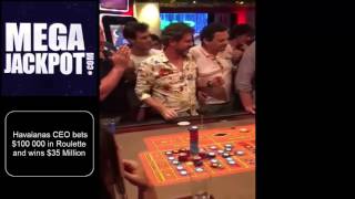 Havaianas CEO bets $100 000 in Roulette and wins $3.5 Million