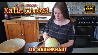 4K 📸 Katie Cooks!  01: Sauerkraut. Katie shows us how to make traditional German sauerkraut. Cooking