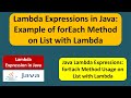 Lambda Expressions in Java: Example of forEach Method on List with Lambda | Lambda expression