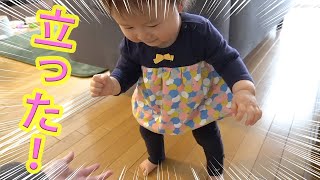 【感動！】初めて立った日！むすんでひらいて♪【1歳1ヶ月】のとき