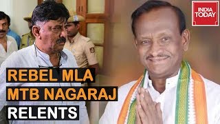 Rebel MLA MTB Nagaraj Relents After Meeting With D.K Shivakumar