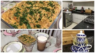 Minha noite | Fiz macarrão á bolonhesa de janta | Organizei a cozinha | Fiz chá!