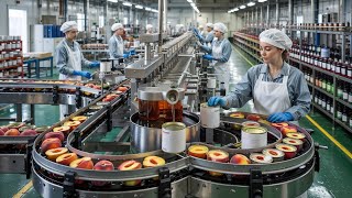 How Canned Peaches Are REALLY Made – Factory Process Revealed!