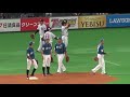 180917 ファイターズの試合前守備練習（一塁ベース付近）