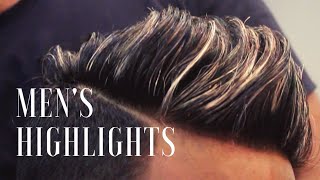 MEN'S HIGHLIGHTS | BLONDE HIGHLIGHTS WITH LIGHT VIOLET ASH COLOUR | MEN\