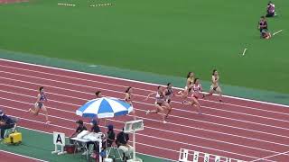 【第91回日本インカレ】 女子100m準決勝1組 (+0.6m/s)