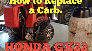 How to replace a Carburettor on a Honda GX 22 Bush cutter.