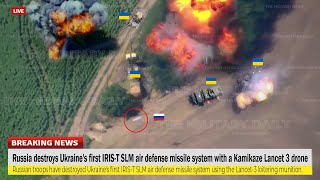 Russia destroys Ukraine's first IRIS-T SLM air defense missile system with a Kamikaze Lancet 3 drone