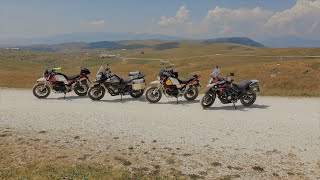 MotoGuzzi V 85 TT   vs  Suzuki V - Strom 650 TransLessinia MotoRraid  off- road