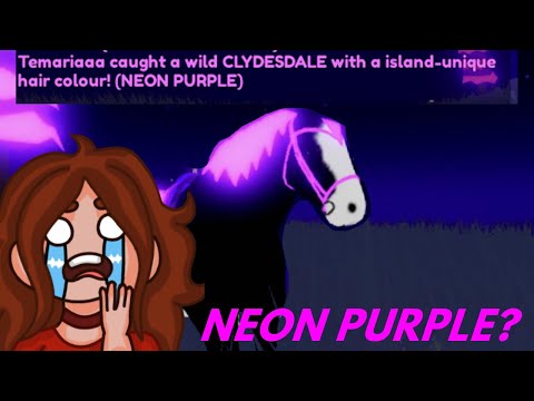 Temariaaa catches a NEON PURPLE Clyde in Wild Horse Islands on Roblox
