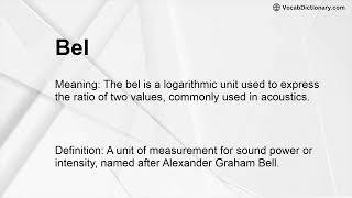 Bel Meaning