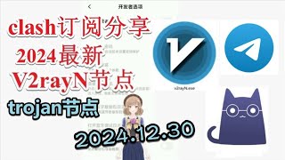 【免费trojan节点分享】2024年12月30日telegram专享永久免费v2ray节点分享 科学上网梯子分享免费VPN clash节点最新免费科学上网订阅地址分享 免费梯子分享 Free VPN