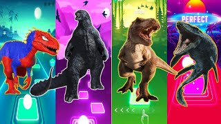 JurassicWorld Indoraptor🆚The Godzilla🆚The T-rex 🆚 The Mosasaurus Coffin Dance Song TilesHop