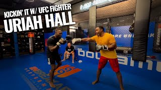 "Kickin It" with Ex UFC Champion Uriah Hall - Michael Jai White and Uriah Hall Sparring