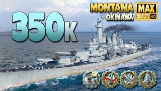Battleship Montana: MVP on map Okinawa - World of Warships