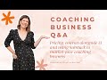 Coaching Business Q&A No 1 - Pricing your services, courses & 1:1, Substack