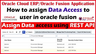 How to assign data access to user using REST API | API to assign data access to user in fusion