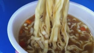 夜食動画　黒い豚カレー　うどん　マルちゃん カップラーメン Instant Cup Ramen Curry Udon