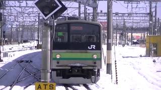 【雪が残る八王子駅】横浜線205系到着【大雪の首都圏】