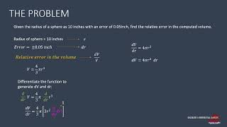 APPROXIMATING WITH DIFFERENTIALS: ERROR PROPAGATION - EXAMPLE 1