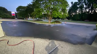 Sealcoating Exxon Gas Station