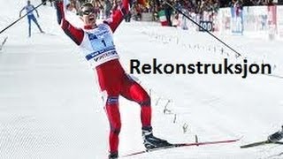 Ski-rekonstruksjon:   VM 2003,stafett herrer,  Alsgaard vinner