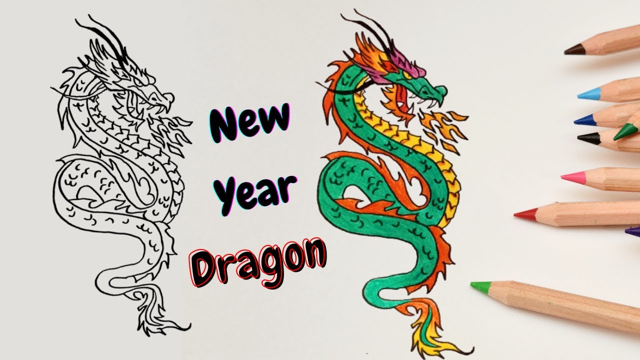 Draw Chinese New Year Dragon Draw Chinese Lunar New Year Dragon ёярй