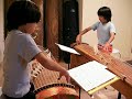 japanese koto 夢の輪（沢井比河流作曲）　兄弟 母の合奏練習