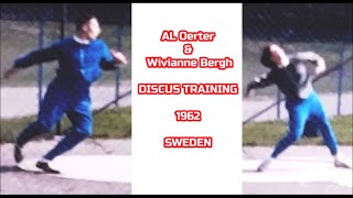 1962 discus training AL Oerter \u0026  Wivianne Bergh-Freivald.