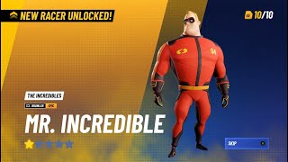 Mr  INCREDIBLE. Racer unlocked in Disney Speedstorm