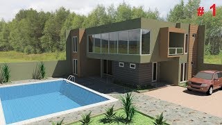 Minimalis house design using Sketchup Part 1