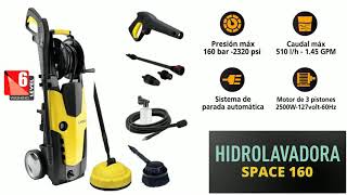 Hidrolavadora con Cepillo Rotativo  Space160. Lavorwash