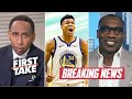 FIRST TAKE | Giannis to Warriors for championship - Shannon on Bucks rstar wants play vs Steph Curry