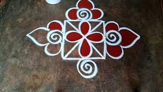 Aadi masam traditionalflowerkolam//beautiful muggulu kolam//aadivelli kaalai thendral rangoli