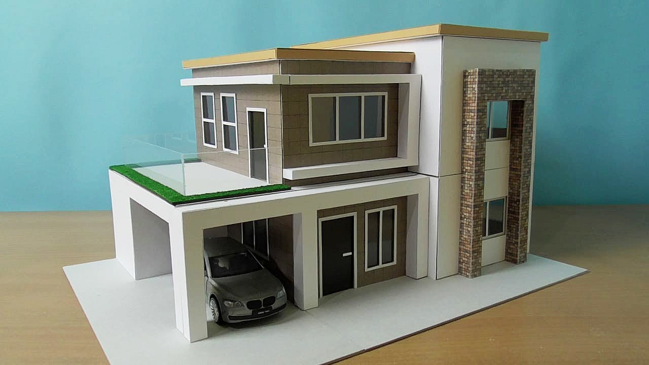 Diy Simple Miniature House Modern House Model Youtube Diy Simple Miniature House Modern House Model Youtube
