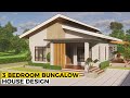 3 BEDROOM BUNGALOW HOUSE DESIGN | 8x12 Meters