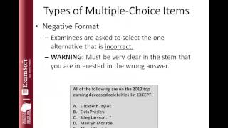 ExamSoft Webinar - Question Writing 101