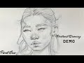 Portrait drawing demo-pt1- how to establish the proportion & structure