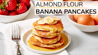 ALMOND FLOUR BANANA PANCAKES | healthy recipe (with Happy Egg)