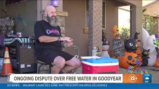 Goodyear Man \u0026 HOA continue to clash on free water cooler on driveway - FULL STORY