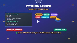 Python Loops Tutorial - While Loops, For Loops, Nested Loops, Range, Break, Continue, and Enumerate